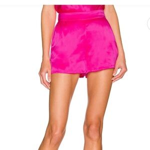 Vibrant Pink Satin Shorts